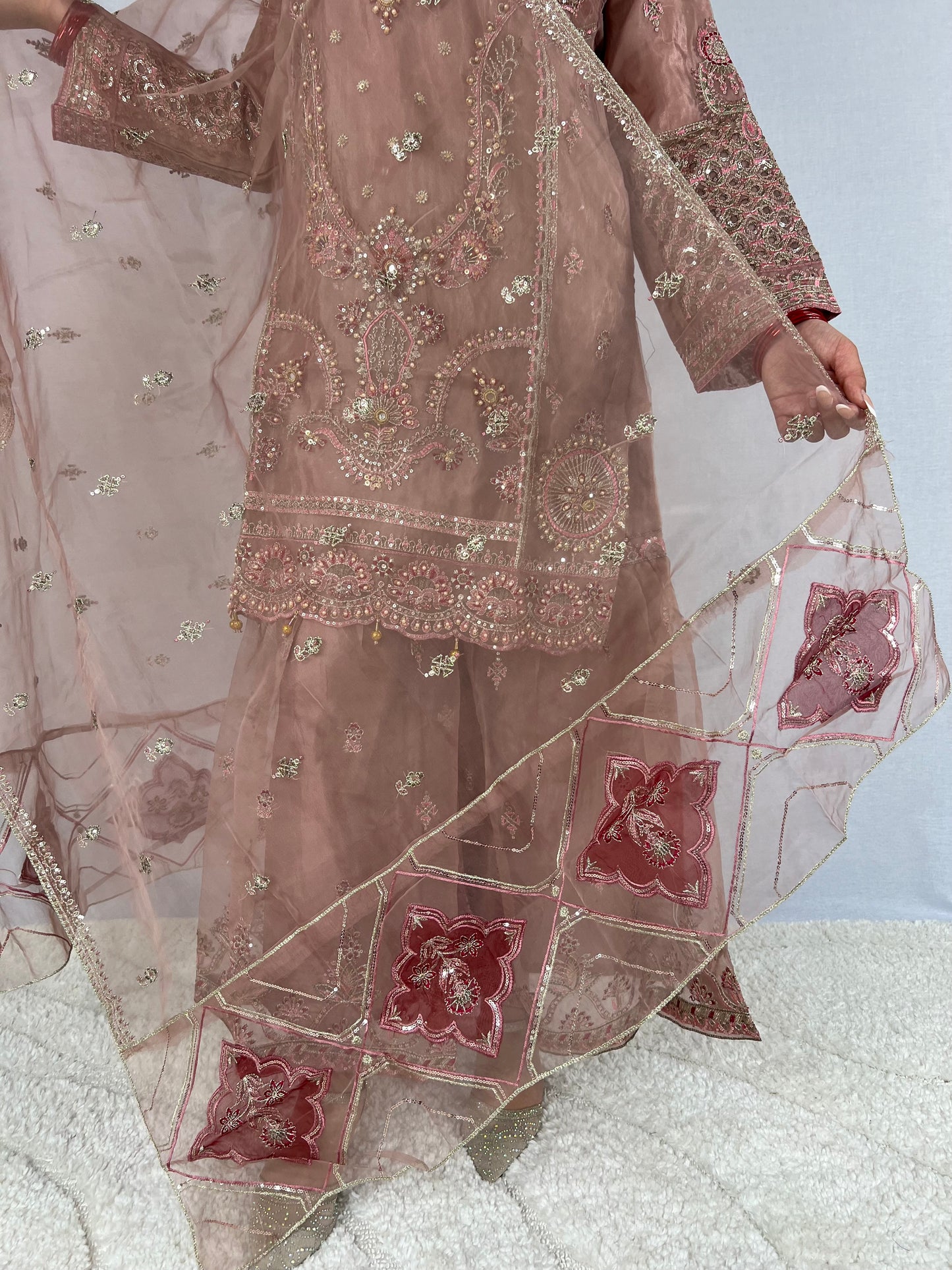 Floral Pink Sharara Suit