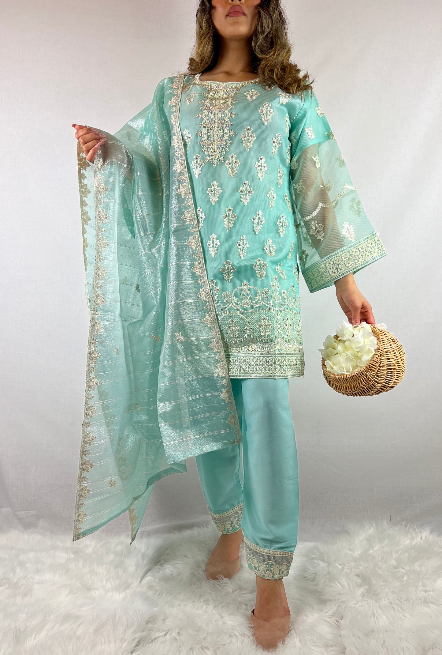 Ice Blue Salwar Kameez
