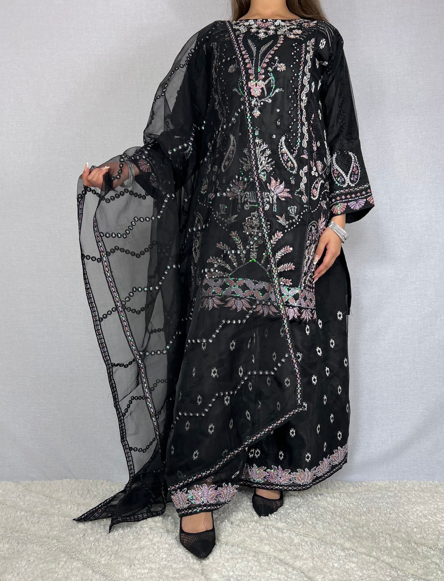 Midnight Black Palazzo Suit