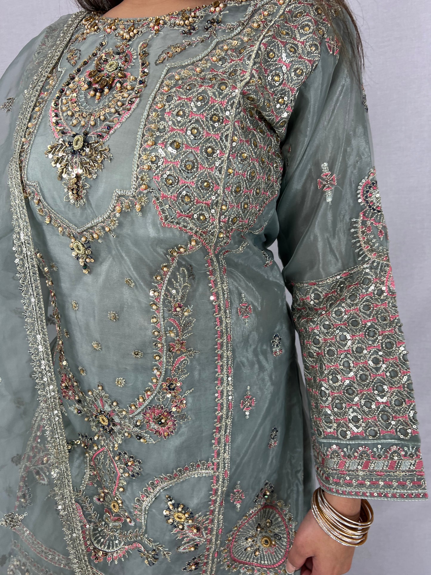 Floral Blue Sharara Suit