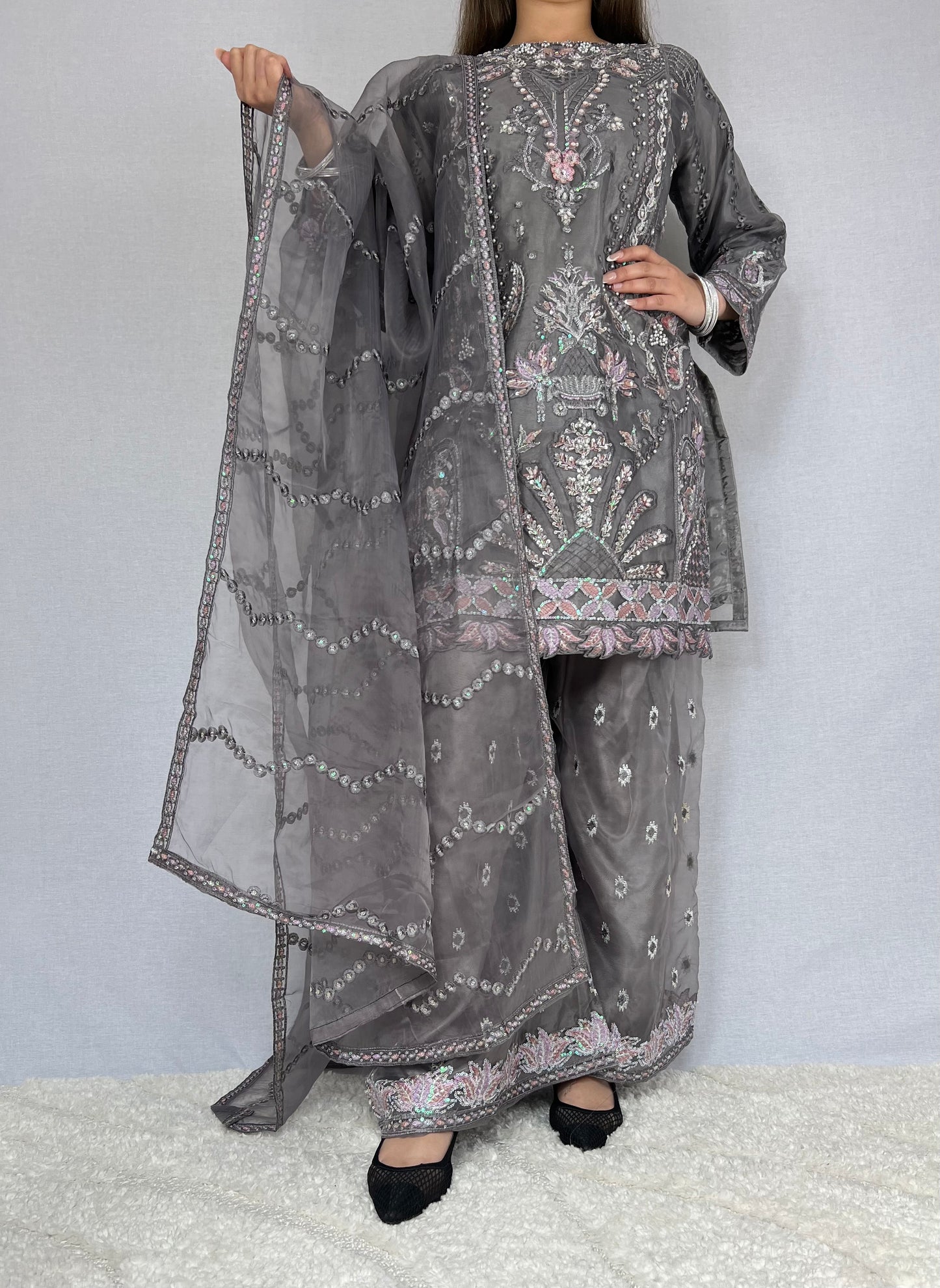 Grey Palazzo Suit
