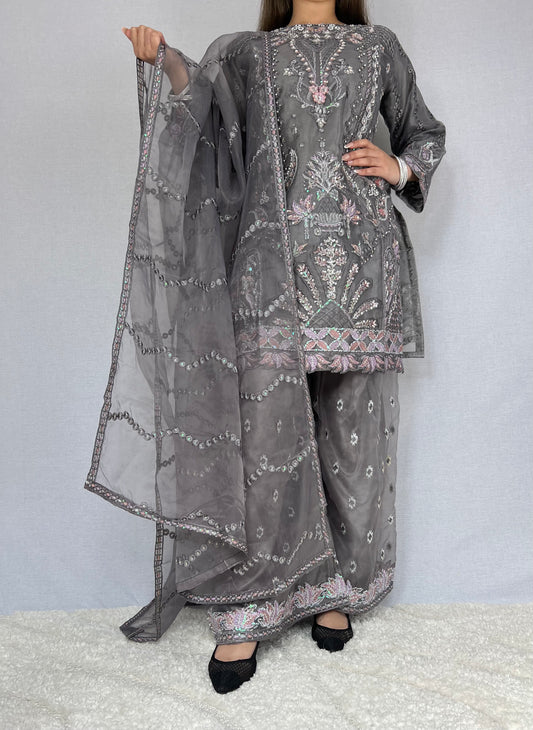 Grey Palazzo Suit