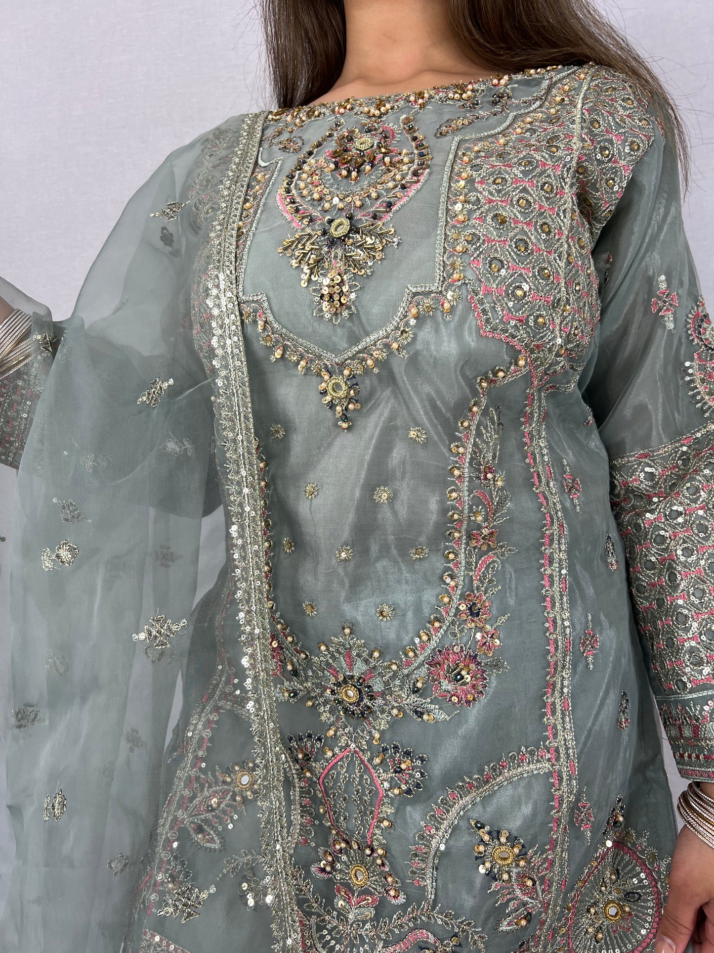 Floral Blue Sharara Suit