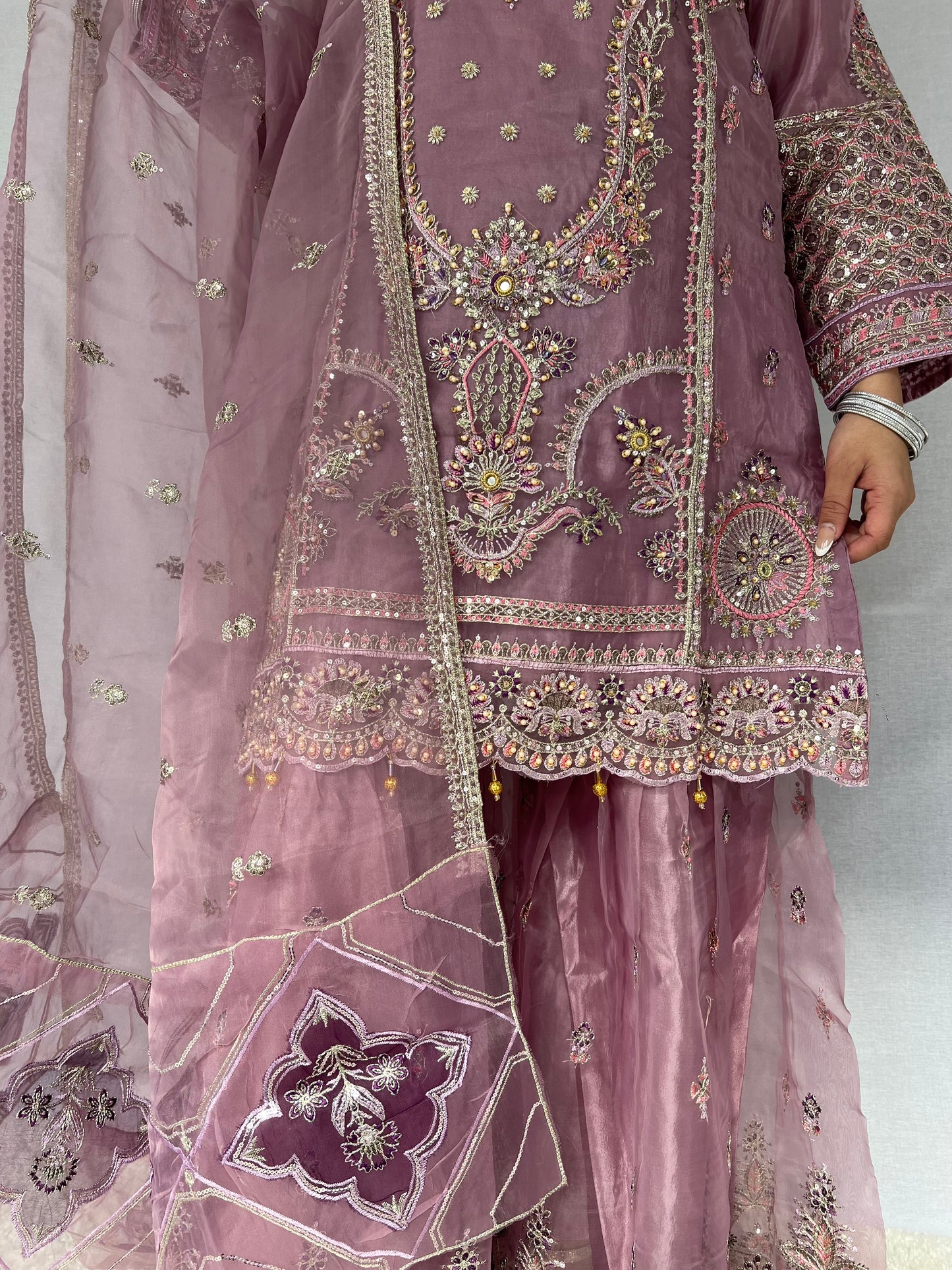Floral Purple Sharara Suit
