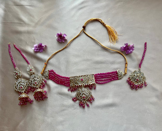 Hot Pink & Gold Jewellery Set