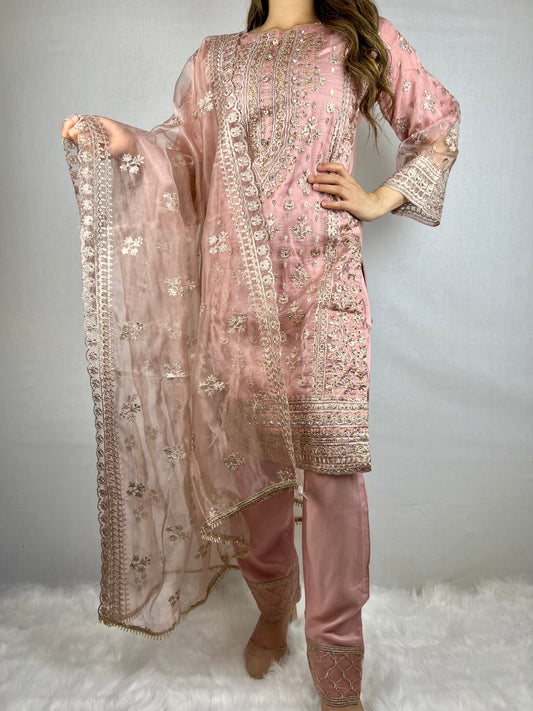 Pretty Pink & Gold Salwar Suit