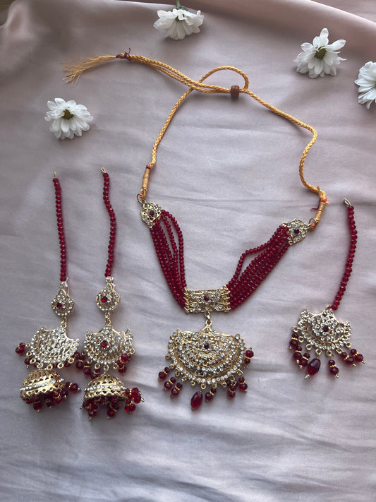 Red & Gold Jewellery Set