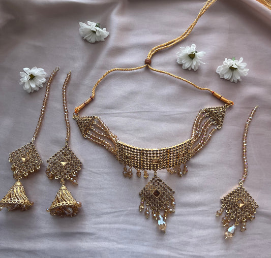 Gold & Pink Hue Jewellery Set
