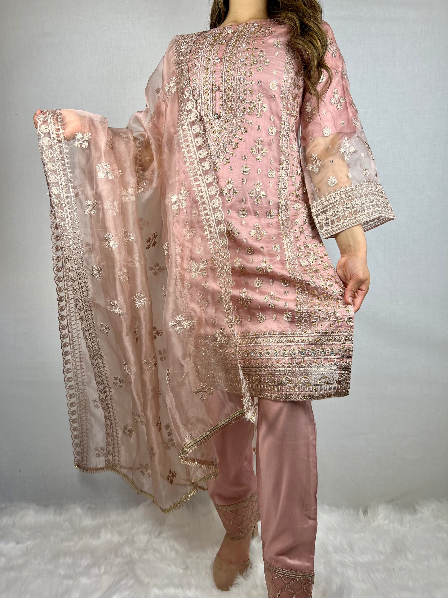 Pretty Pink & Gold Salwar Suit