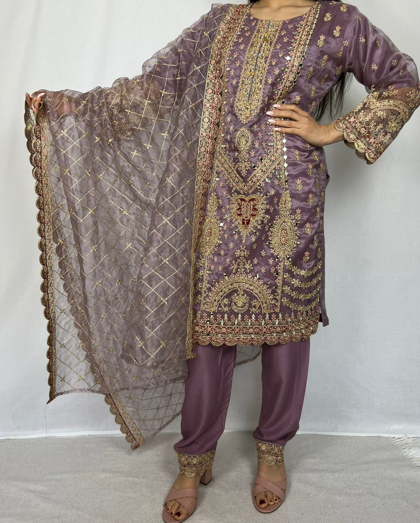 Light Purple Embroidered Salwar Suit