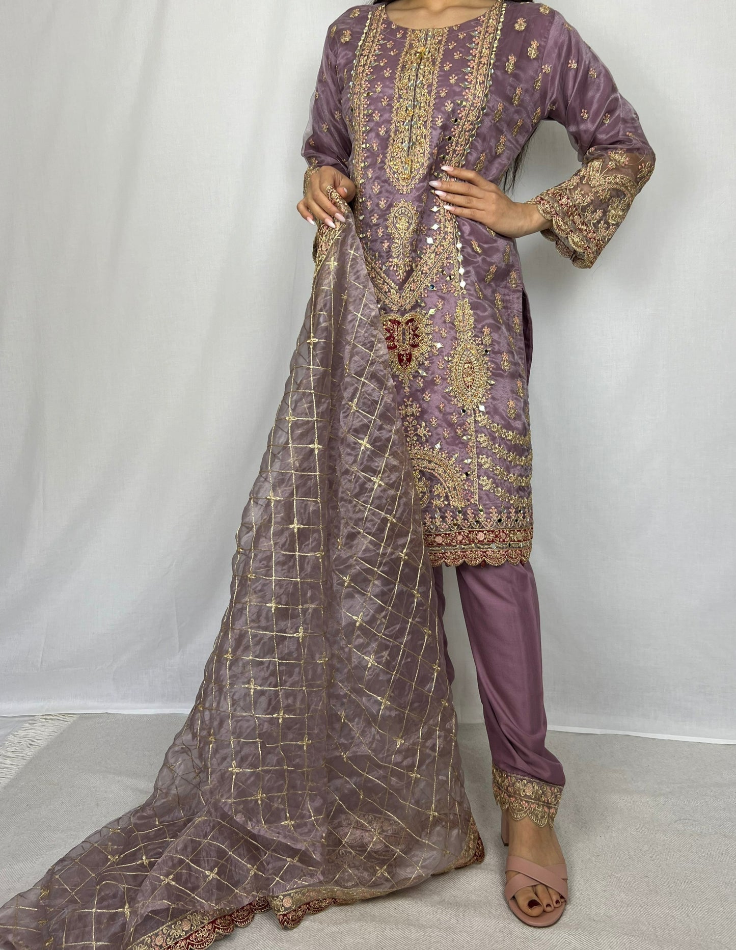 Light Purple Embroidered Salwar Suit