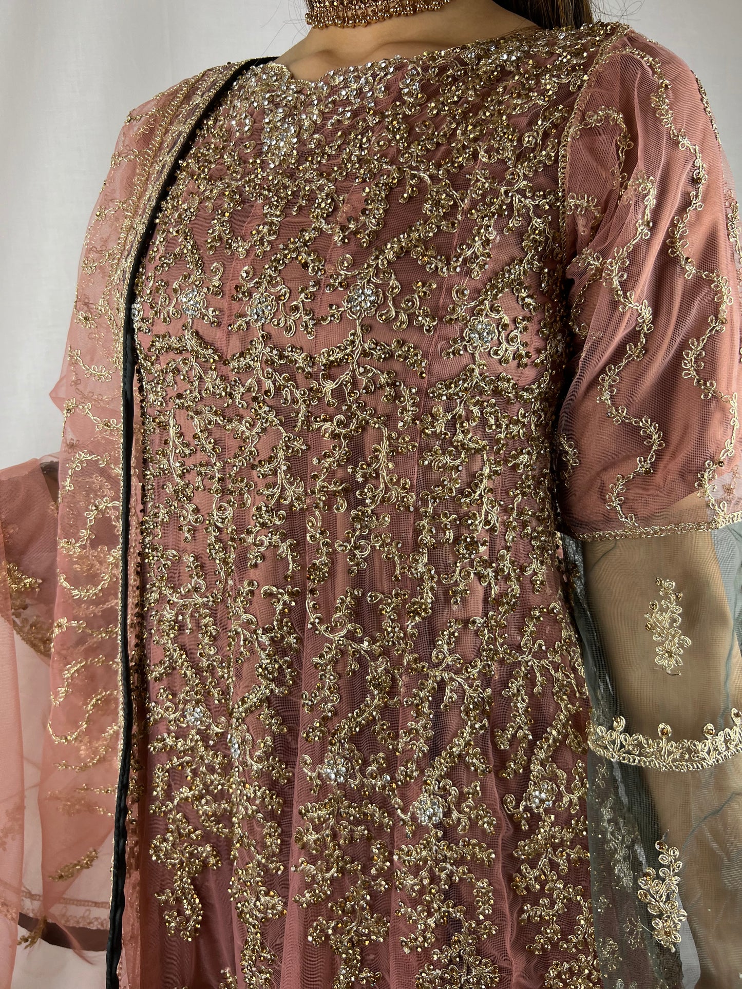 Mauve Pink Georgette Anarkali Dress