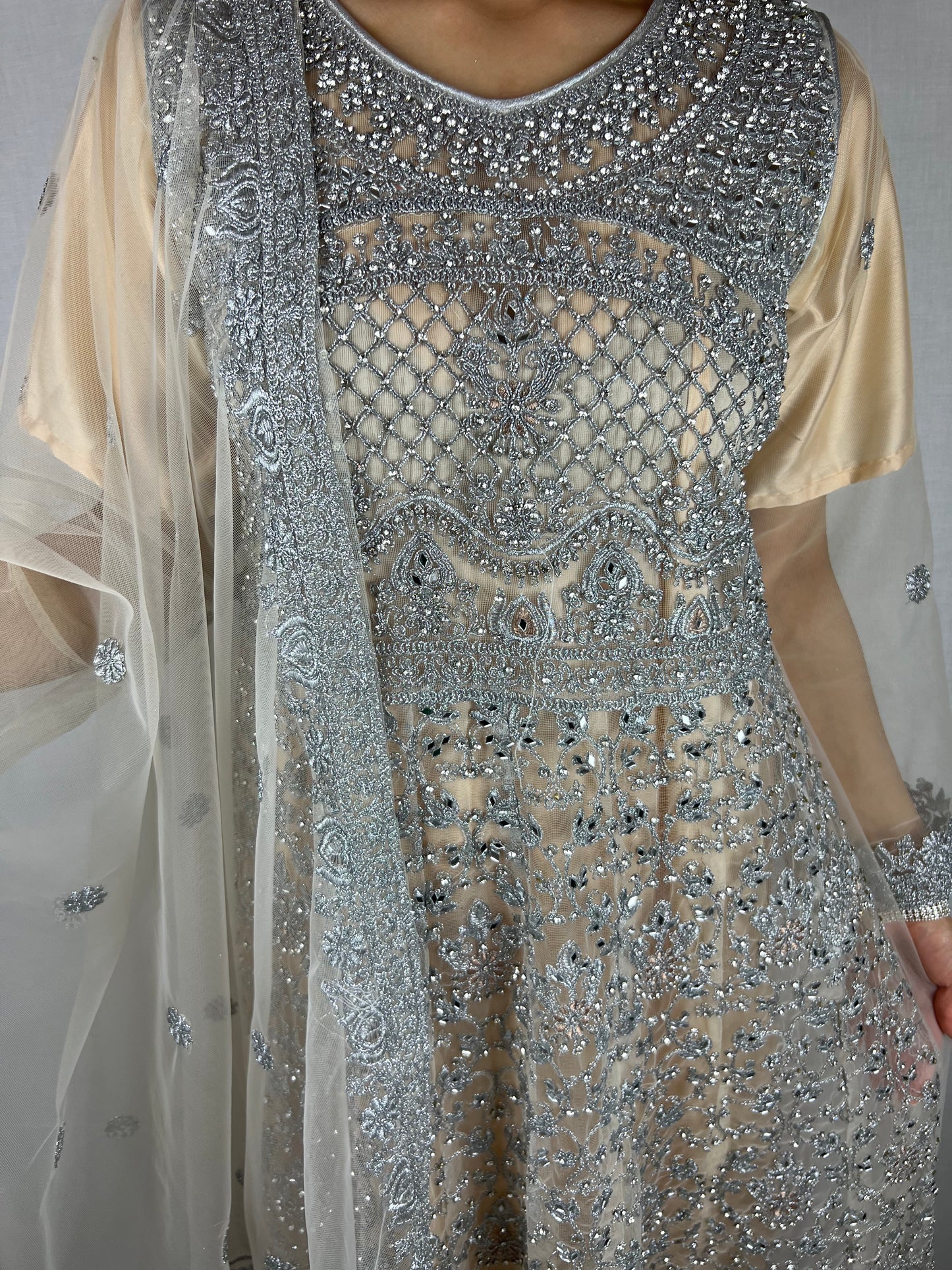 Cream Anarkali Dress