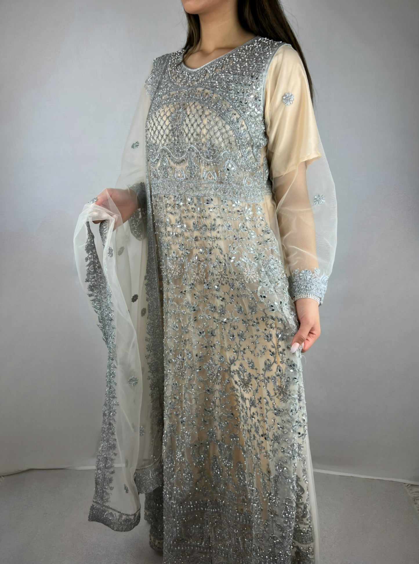 Cream Anarkali Dress