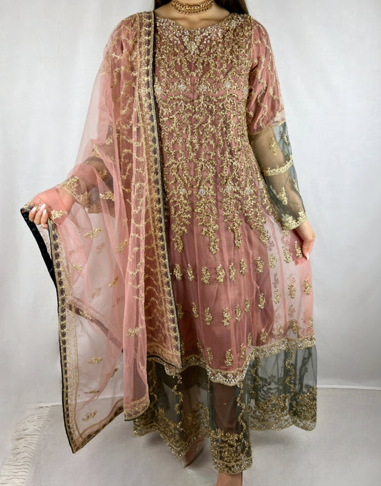 Mauve Pink Georgette Anarkali Dress