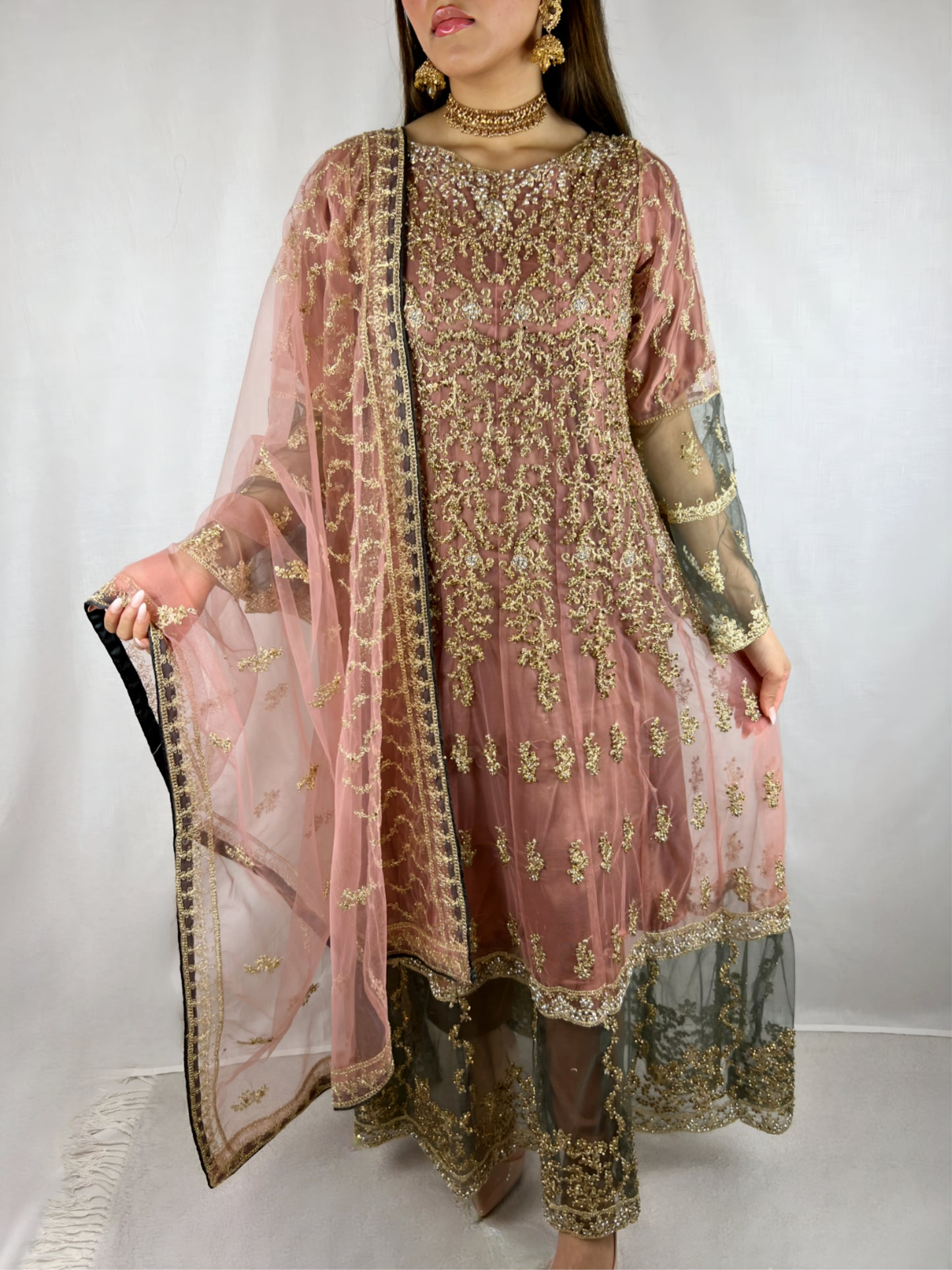 Mauve Pink Georgette Anarkali Dress