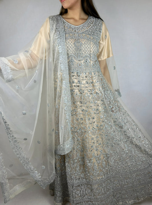 Cream Anarkali Dress