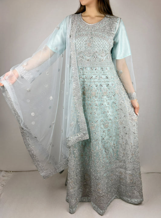 Tiffany Blue Anarkali Dress