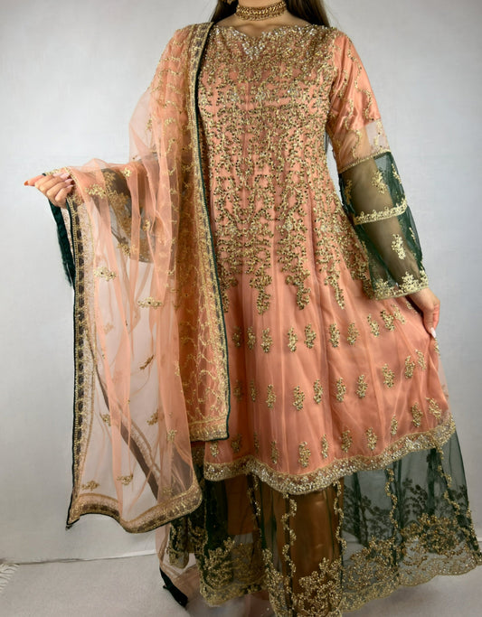 Peach Georgette Anarkali Dress